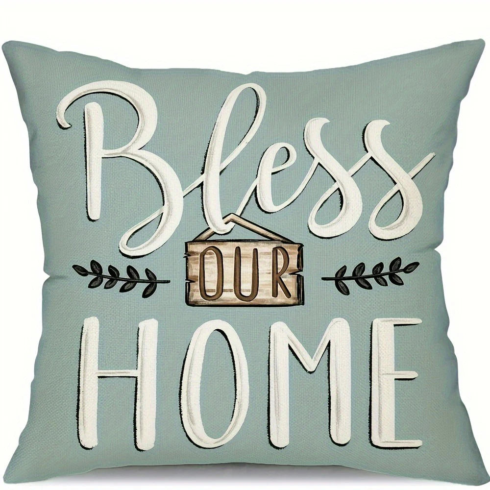 Sweet Home Pattern Cushion Cover – Soft & Stylish Decorative Pillowcase