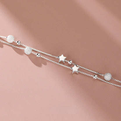 925 Sterling Silver Beautiful Stars Bracelet – Korean Fashion Designer Jewelry