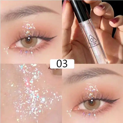 Liquid Glitter Eyeliner Eyeshadow Shiny Metallic Eyeliner Pen Diamond Shimmer Waterproof Eye Beauty Party Women Makeup Wholesale