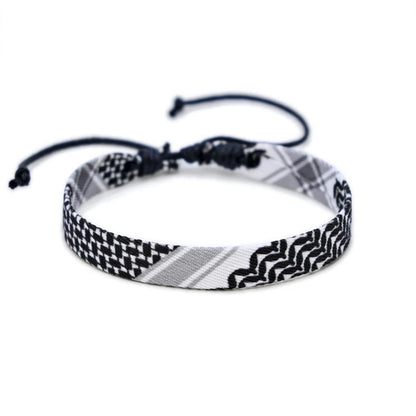 Geometric Polka Dot Palestine Bracelet – Multicolor Woven Arabic Style Jewelry