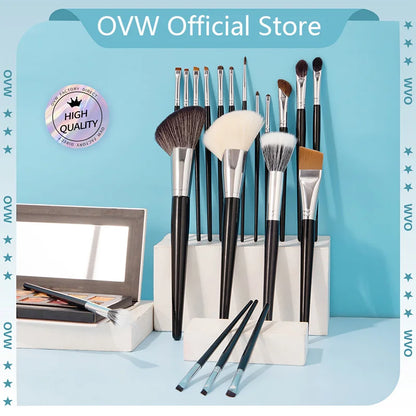 فرشاة مكياج OVW الجديدة بمقبض أسود ناعم ورقيق، فرشاة ظلال العيون، كريم الأساس، خافي العيوب، فرشاة دمج أحمر الخدود، أداة تجميل