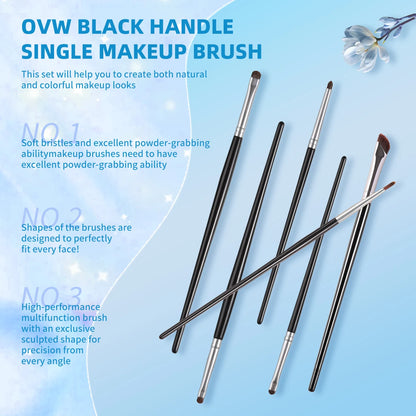 مجموعة فرش كحل العيون OVW، 6 قطع، كحل عيون جاف ورطب، كريم/بودرة، ظلال عيون، أداة مكياج للتلطخ