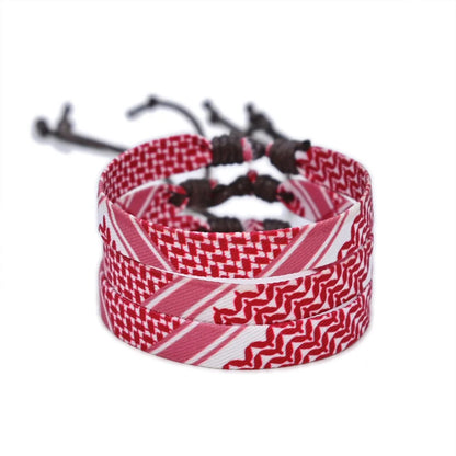 Geometric Polka Dot Palestine Bracelet – Multicolor Woven Arabic Style Jewelry