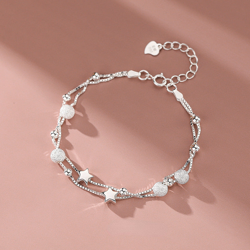 925 Sterling Silver Beautiful Stars Bracelet – Korean Fashion Designer Jewelry