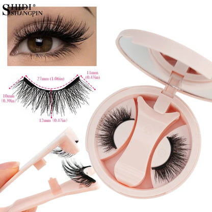 Magnetic Eyelashes 1/2 Pairs Handmade 3D Mink Lashes Reusable False Eyelashes Set Natural Long Fake Eyelash Makeup Tweezers Tool