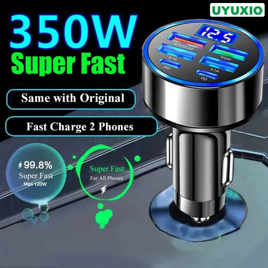 شاحن هاتف السيارة USB C 6 في 1 من UYUXIO