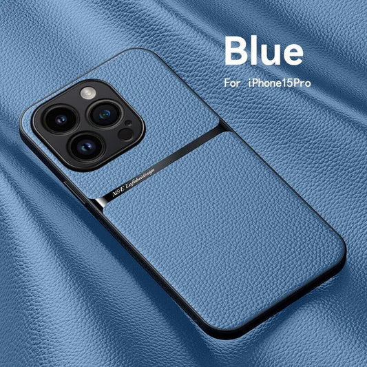 NoEnName_Null Leather MagSafe Case – Premium Protection with Magnetic Car Mount Compatibility For iPhone 13 12 11 Pro Max