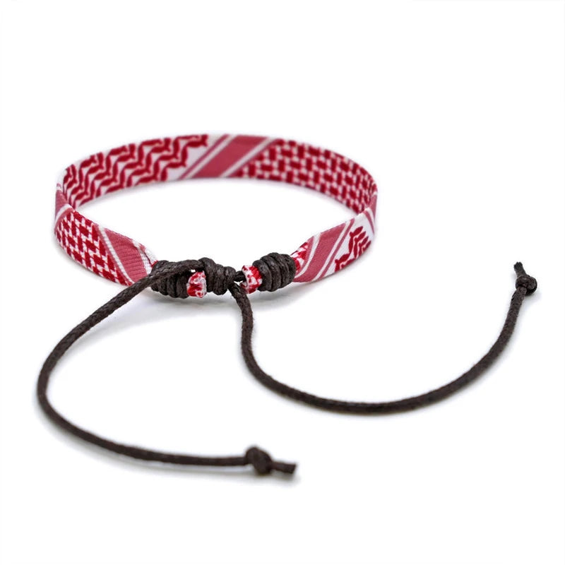 Geometric Polka Dot Palestine Bracelet – Multicolor Woven Arabic Style Jewelry