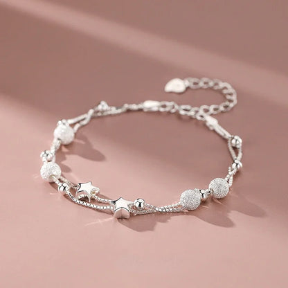 925 Sterling Silver Beautiful Stars Bracelet – Korean Fashion Designer Jewelry