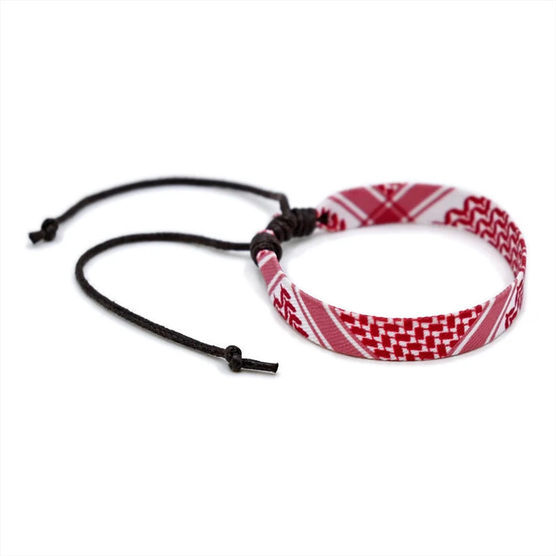 Geometric Polka Dot Palestine Bracelet – Multicolor Woven Arabic Style Jewelry