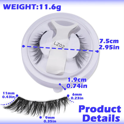 Magnetic Eyelashes 1/2 Pairs Handmade 3D Mink Lashes Reusable False Eyelashes Set Natural Long Fake Eyelash Makeup Tweezers Tool