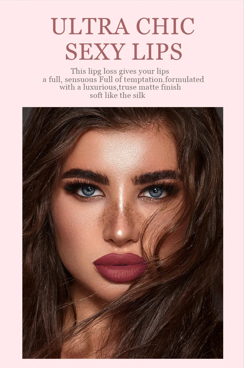 أحمر شفاه سائل جديد 2 في 1 من Fit Colors، غير لامع، مخملي، مقاوم للماء، لامع، ملمع شفاه، لامع، يدوم طويلاً، غير لاصق، كوب مستحضرات تجميل
