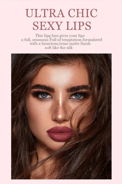 أحمر شفاه سائل جديد 2 في 1 من Fit Colors، غير لامع، مخملي، مقاوم للماء، لامع، ملمع شفاه، لامع، يدوم طويلاً، غير لاصق، كوب مستحضرات تجميل