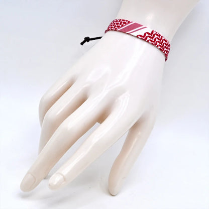 Geometric Polka Dot Palestine Bracelet – Multicolor Woven Arabic Style Jewelry