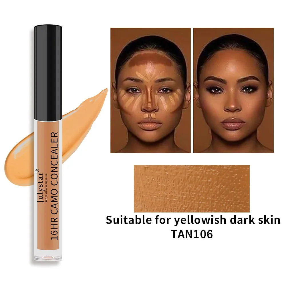Julystar 6 Color Concealer Waterproof Portable Concealer Speckle Tattoo Cover Up Skin Liquid Foundation 16 Hr Lasting Cosmetics