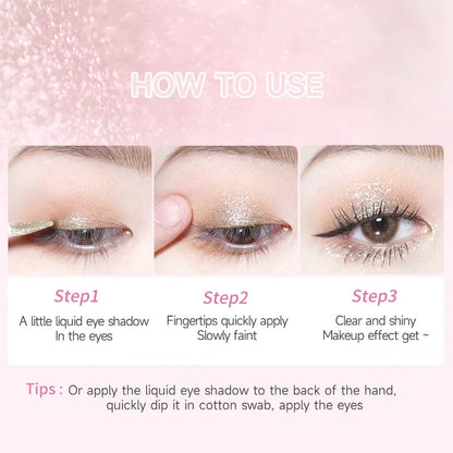 Liquid Glitter Eyeliner Eyeshadow Shiny Metallic Eyeliner Pen Diamond Shimmer Waterproof Eye Beauty Party Women Makeup Wholesale