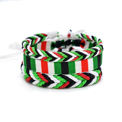Geometric Polka Dot Palestine Bracelet – Multicolor Woven Arabic Style Jewelry