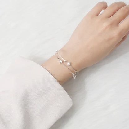 925 Sterling Silver Beautiful Stars Bracelet – Korean Fashion Designer Jewelry