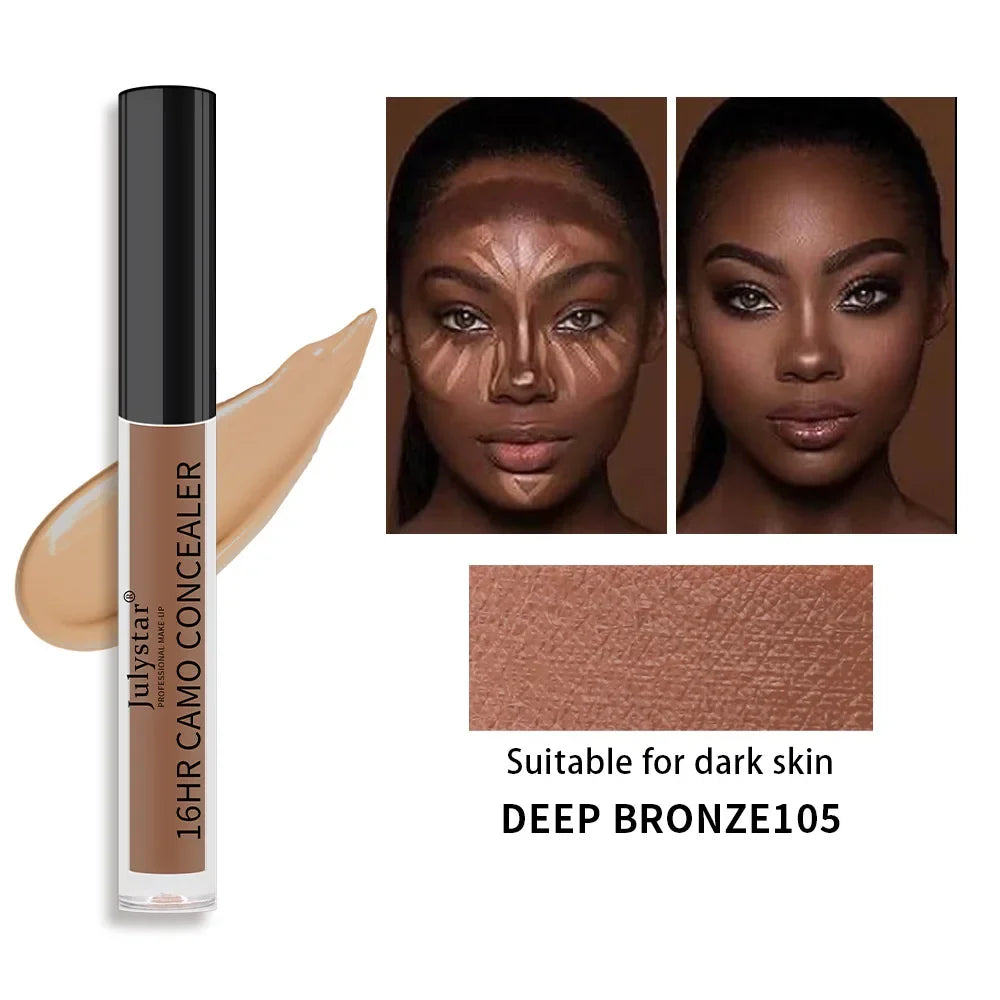 Julystar 6 Color Concealer Waterproof Portable Concealer Speckle Tattoo Cover Up Skin Liquid Foundation 16 Hr Lasting Cosmetics