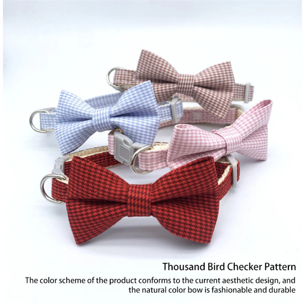 Adjustable Cat Collar with Bow Tie