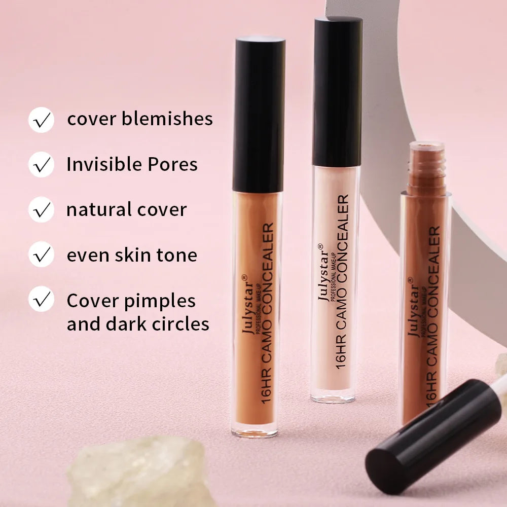Julystar 6 Color Concealer Waterproof Portable Concealer Speckle Tattoo Cover Up Skin Liquid Foundation 16 Hr Lasting Cosmetics