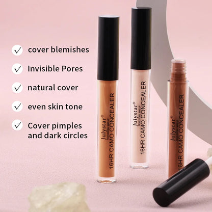 Julystar 6 Color Concealer Waterproof Portable Concealer Speckle Tattoo Cover Up Skin Liquid Foundation 16 Hr Lasting Cosmetics