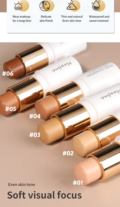 New 6 Color Foundation Stick Natural Lasting Waterproof Fashion Multi-functional Concealer Foundation Make-up for All Skin Types