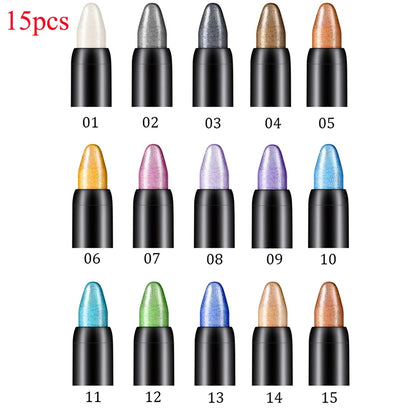Pearlescent silkworm eyeshadow pen lasting waterproof and not blooming Shiny pearlescent gel pen 16 color eye shadow pen