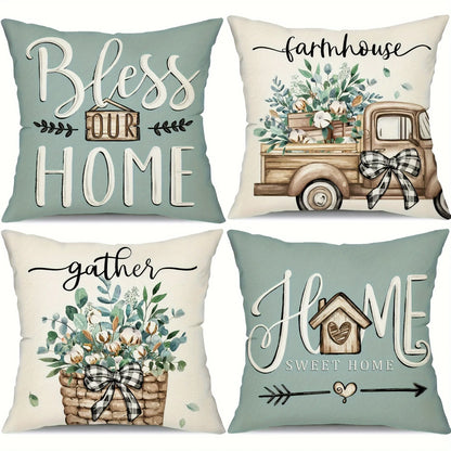 Sweet Home Pattern Cushion Cover – Soft & Stylish Decorative Pillowcase
