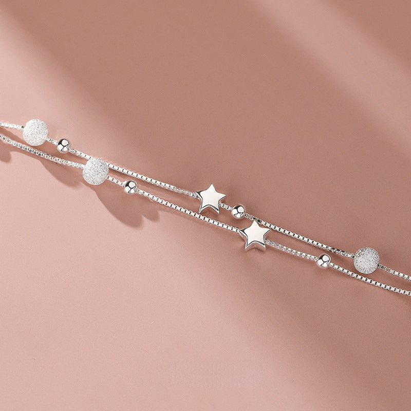 925 Sterling Silver Beautiful Stars Bracelet – Korean Fashion Designer Jewelry