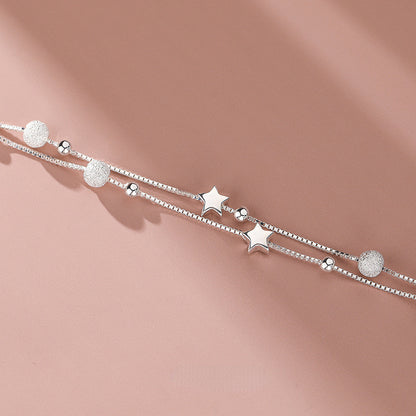 925 Sterling Silver Beautiful Stars Bracelet – Korean Fashion Designer Jewelry