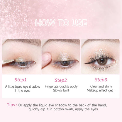 Liquid Glitter Eyeliner Eyeshadow Shiny Metallic Eyeliner Pen Diamond Shimmer Waterproof Eye Beauty Party Women Makeup Wholesale