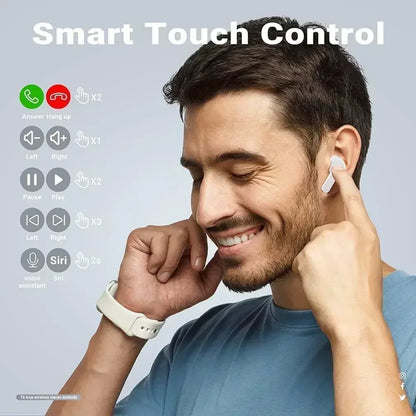 TWS T2 Wireless Bluetooth Earbuds – Hi-Fi Sound, Active Noise Cancellation, and Built-In Mic