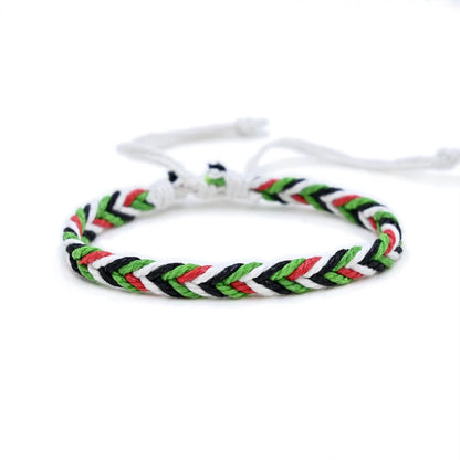 Geometric Polka Dot Palestine Bracelet – Multicolor Woven Arabic Style Jewelry