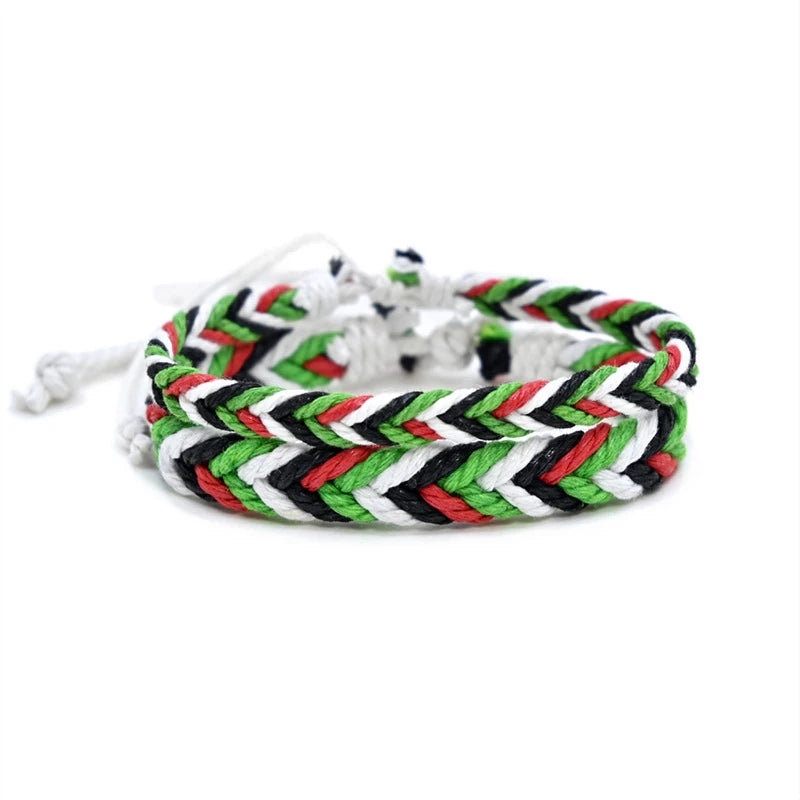 Geometric Polka Dot Palestine Bracelet – Multicolor Woven Arabic Style Jewelry