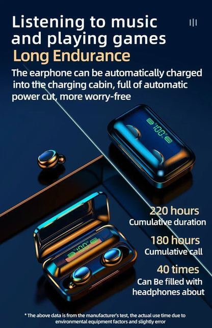 New F9 Bluetooth Headphones – 9D Stereo, High Bass Sport Earphones with Touch Control and Waterproof Design