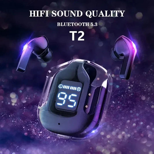 TWS T2 Wireless Bluetooth Earbuds – Hi-Fi Sound, Active Noise Cancellation, and Built-In Mic
