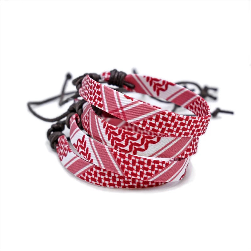 Geometric Polka Dot Palestine Bracelet – Multicolor Woven Arabic Style Jewelry