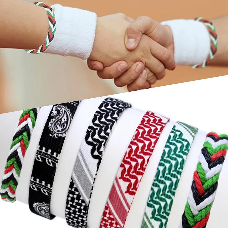 Geometric Polka Dot Palestine Bracelet – Multicolor Woven Arabic Style Jewelry