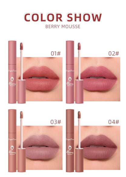 New 12 Color Matte Lip Gloss Velvet Texture Waterproof Moisturize Liquid Lipstick Lasting Non-stick Cup Fashion Cosmetics 5ml