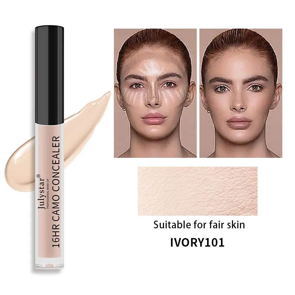 Julystar 6 Color Concealer Waterproof Portable Concealer Speckle Tattoo Cover Up Skin Liquid Foundation 16 Hr Lasting Cosmetics