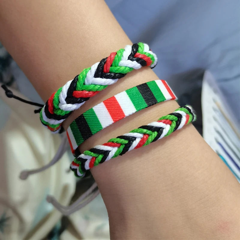 Geometric Polka Dot Palestine Bracelet – Multicolor Woven Arabic Style Jewelry