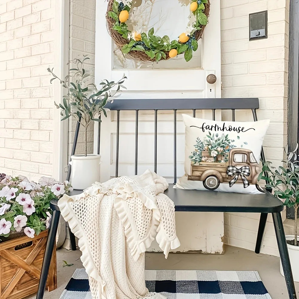 Sweet Home Pattern Cushion Cover – Soft & Stylish Decorative Pillowcase