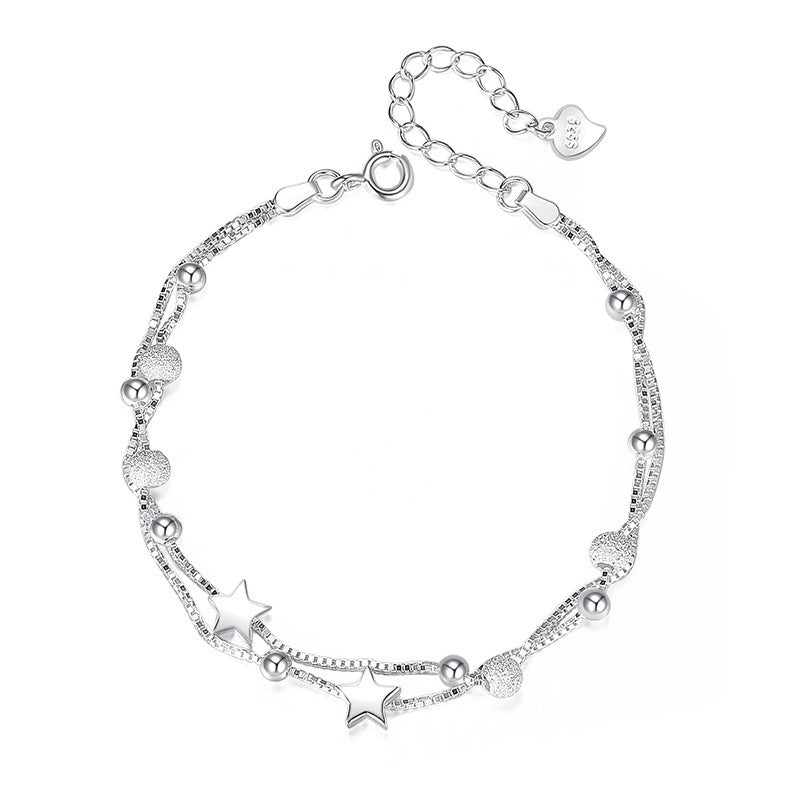925 Sterling Silver Beautiful Stars Bracelet – Korean Fashion Designer Jewelry