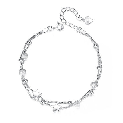 925 Sterling Silver Beautiful Stars Bracelet – Korean Fashion Designer Jewelry
